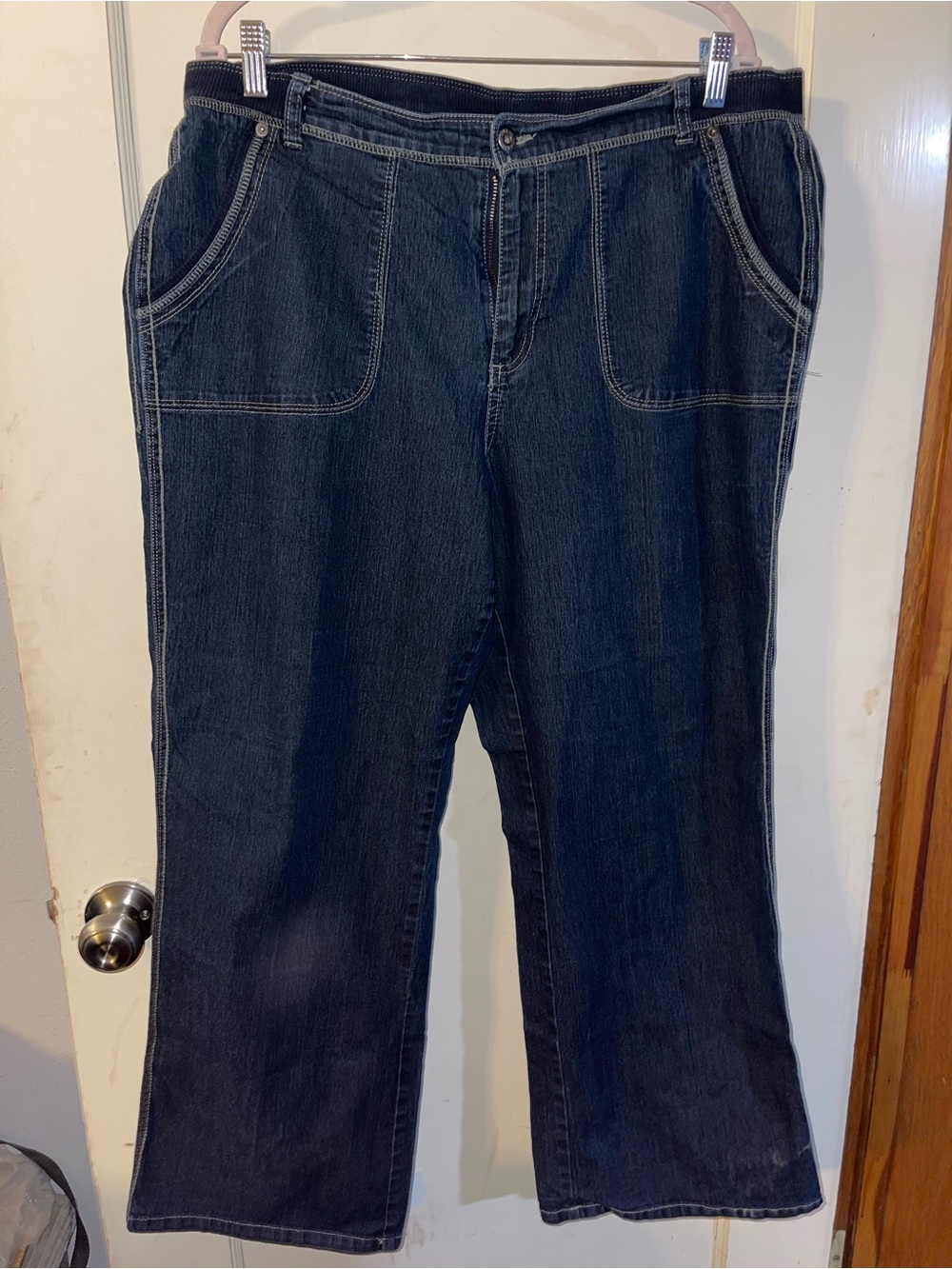 Avenue Dark Blue Straight Leg Jeans